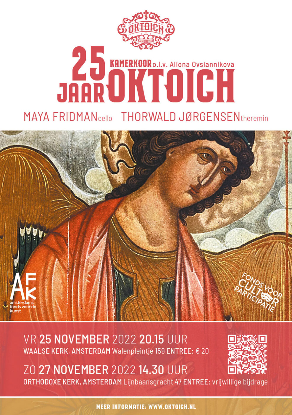 flyer jubileumconcerten, 25 en 27 november 2022, Amsterdam, linkt naar de concertpagina